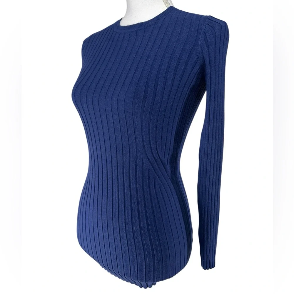 MERTICO / Royal Blue Ribbed Sweater / Small - Picture 1 of 9